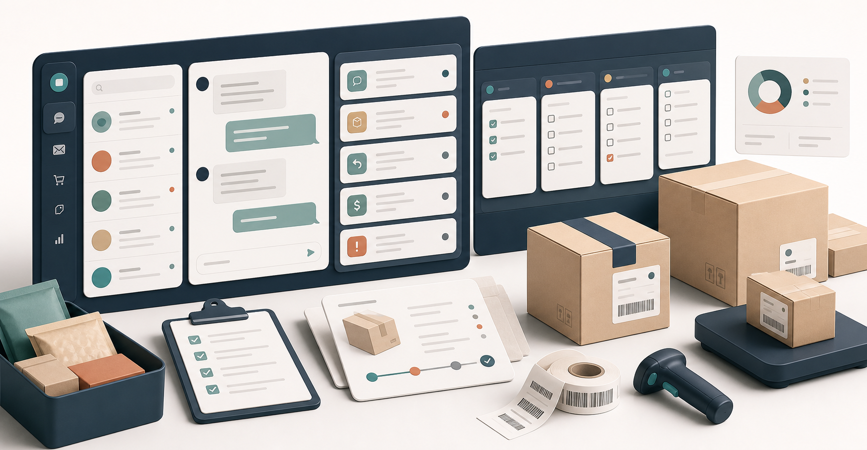 eCommerce operations dashboard showing support, fulfilment and reporting workflows